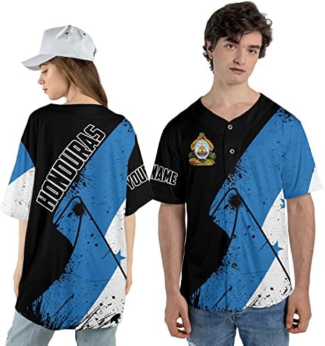 Tinoshop Personalizirana košulja dres baseball -a Honduras Flag, Honduras Jersey, Camisa Honduras Honbres Honduras Baseball