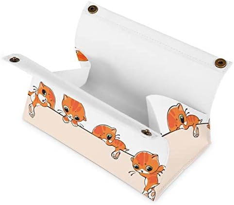 Smiješne mačke PU kožne kutije s kutijama za papir za skladištenje ručnika za uredsku spavaću sobu