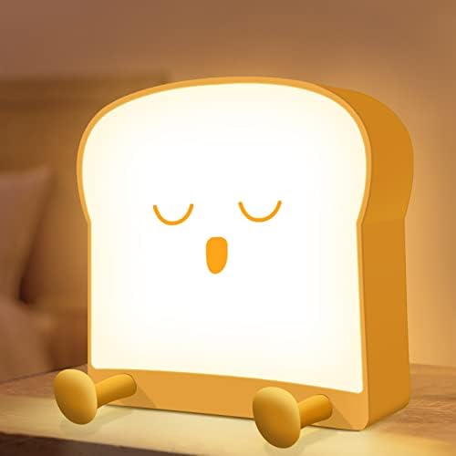 Slatka noćna svjetiljka, LED noćna svjetiljka za tost sa silikonskim nogama, punjenje i mjerač vremena, prijenosna Noćna
