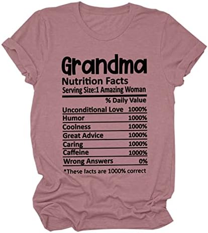 Baka prehrambene činjenice Košulja Smiješna majica bake Ženske ženske košulje s kratkim rukavima okrugli rukavi labave novitet