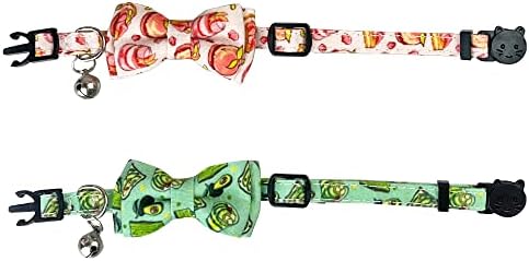 Ogrlica od mačje bandane u A-listi s odvojivom slatkom leptir mašnom i zvonom za podesivu sigurnost mačića