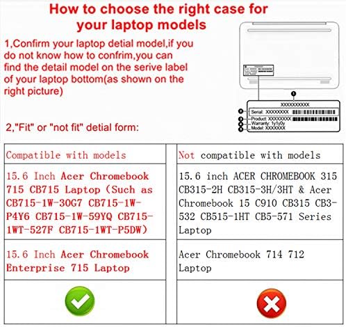Alapmk zaštitni slučaj za 15.6 Acer Chromebook 715 CB715/ACER Chromebook Enterprise 715 & Asus Expertbook B2 Flip B2502F/Expertbook