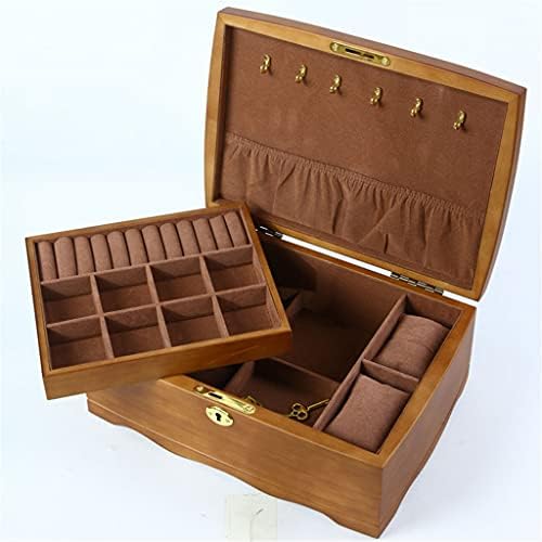 HGVVNM Vintage drveni nakit kutija za naušnice za prijatelje za vjenčane poklone Ormar za prikaz