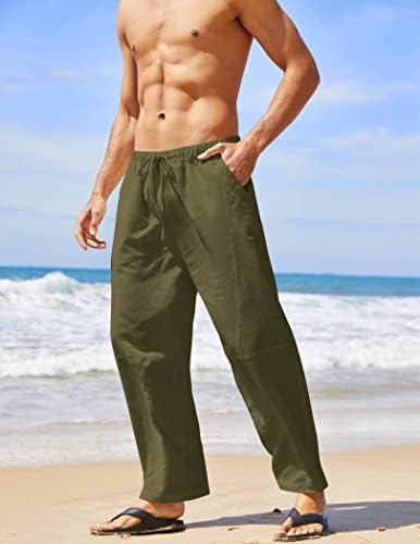 Coofandy muški pamučni lanene harem hlače casual labave hipi joge plaže hlače