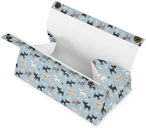Smiješni Chihuahua Dogs Tiskie Box pokrivač Organizator papira za lice Organizator kućišta za salveti za salveti dekorativni