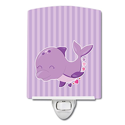 Caroline's Treasures bb7132cnl Purple Dolphin Keramičko svjetlo, ljubičasta, kompaktna, ul-certificirana, idealna za spavaću