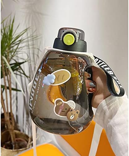 Boca za piće s bocama s vodom 1,3 litara prijenosne boce s vodom s 3D naljepnicama Slatka boca s čajcem s slamkom sportove