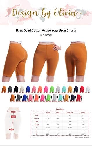 Dizajn Olivia Women's Basic Solid Active Yoga Biker Shorts