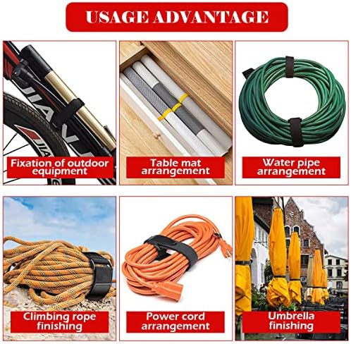 33ft kabelske kaiševe, kabel za pričvršćivanje za višekratnu upotrebu, kabel za kuku i petlju s 50 metalnih kopča, najlonski