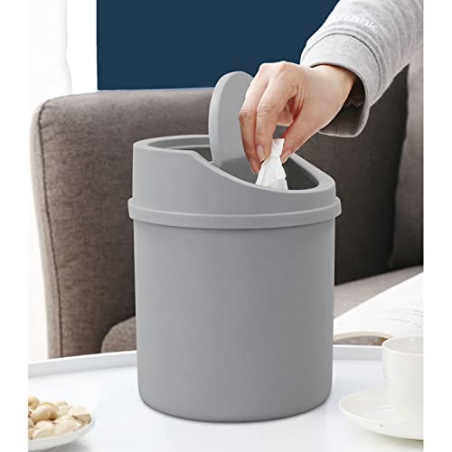 0,5 galonska mala kanta za smeće s preklopnim poklopcem, mini stolna kanta za smeće, siva