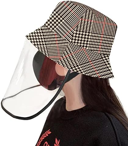 Zaštitni šešir za odrasle sa štitom za lice, ribarska šešir protiv sunca, kapka za vrtlogu crvene bijele 3D art vizualno