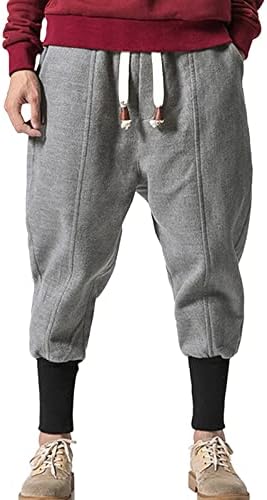 SEZCXLGG Znojenje za muškarce džepova s ​​gumbama s obrezanim modnim ležernim muškim hlačama muške hlače muške hlače
