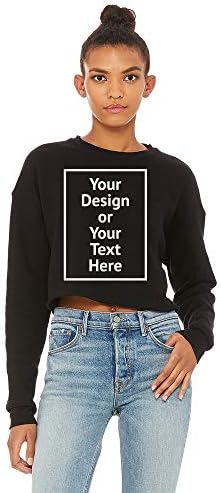 Personalizirani darovi za žene - prilagođeni ležerni pulover dugih rukava Crop Crops Twishebin - Dodajte svoju sliku ili