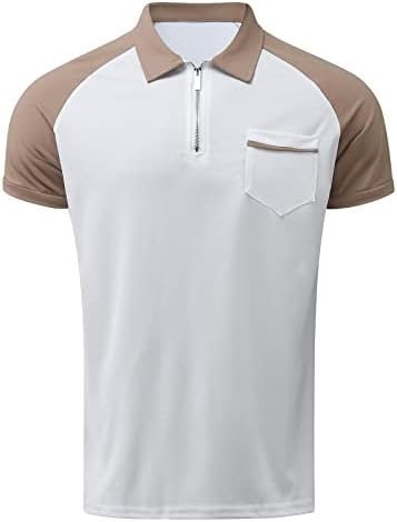 Xxbr Zipper Polo majice za muškarce, ljetna prugasta grafička vitka fit majica s kratkim rukavima Poslovanje casual vrh za