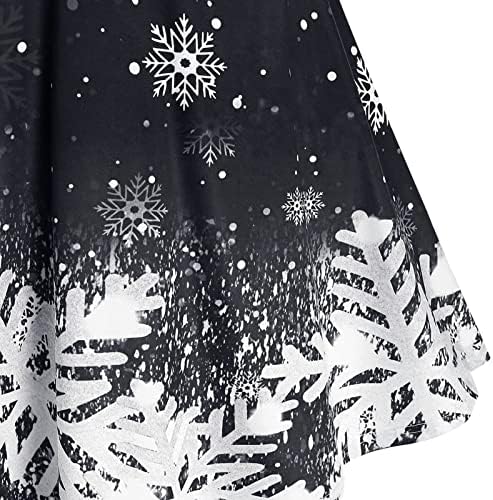 Ženske božićne haljine od kamisola s printom snježne pahulje haljina od krzna gospođe Djed Mraz svečana koktel ljuljačka