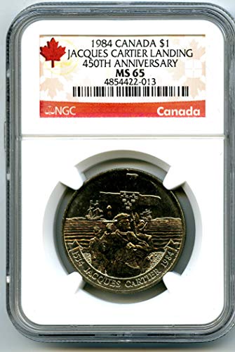 1984. CA Kanada Jacques Cartier slijetanje 450. obljetnice Komemorativno $ 1 MS65 NGC