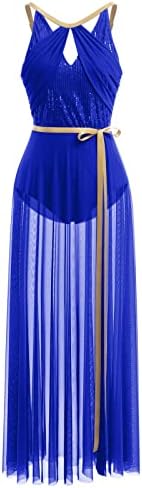 ODASDO lirički plesni kostim za žene čipkaste leotard leotard čista protočna duga omotana suknja 2pcs outfit