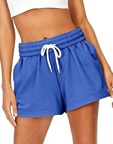 Ezymall znoj kratke hlače Žene salon Summer casual udobne atletske kratke hlače s atletskim kratkim hlačama s džepovima