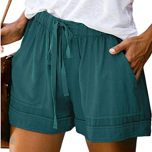 Ženske kratke hlače za trčanje, ženske ljetne Ležerne jednobojne kratke hlače s elastičnim pojasom, udobne kratke hlače s