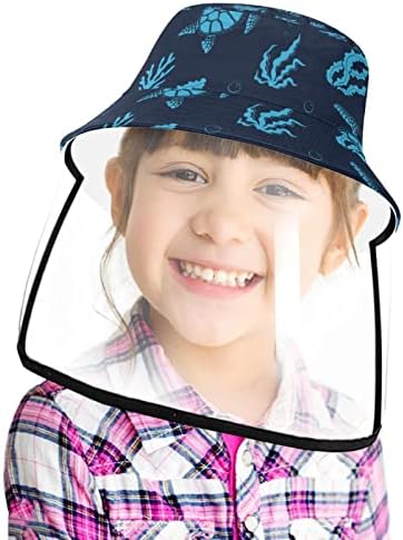Zaštitni šešir za odrasle sa štitom za lice, ribarska šešira protiv sunca, plava kornjača koralja