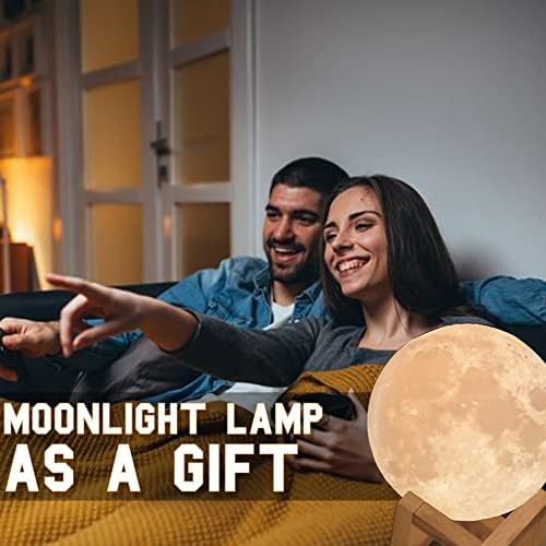 Mjesečeva svjetiljka s LED noćnim svjetlom u 16 boja s postoljem za podešavanje vremena, daljinskim upravljačem osjetljivim
