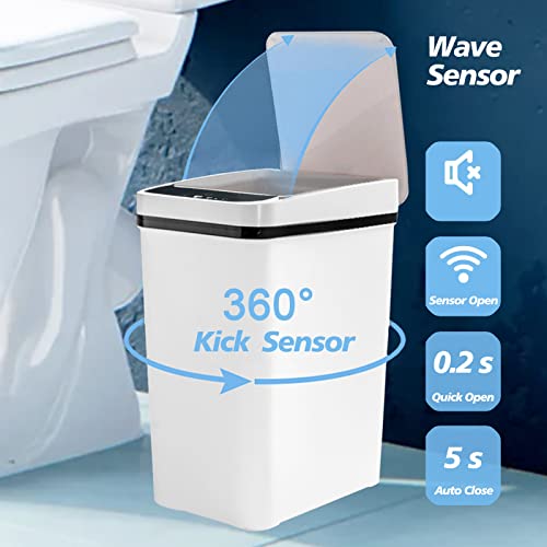 Kupaonica smeće limenke bez dodira 2,5 galona samozaporaba smeća može se senzor za kretanje kanta za smeće automatske kante