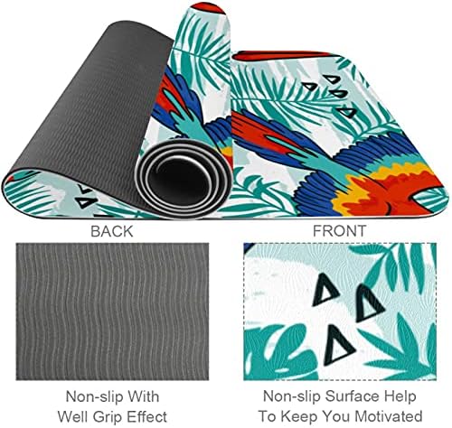Yoga Mat Parrot Tropical Listovi ekološki prihvatljivi prostirka za vježbanje ne klizanja za pilates i podove vježbe