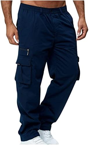Teretne hlače za muškarce opuštene kauzalne vanjske vitke posla ulice kaki vrećaste hlače s patentnim džepovima hlača