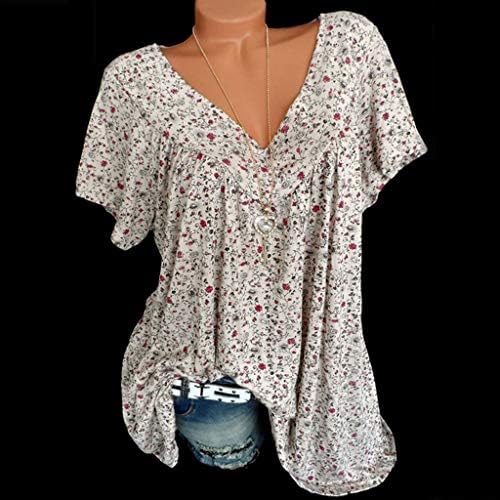 Ženske ljetne modne majice 2023., bluze u obliku slova B s cvjetnim Boho printom, elegantne casual majice kratkih rukava
