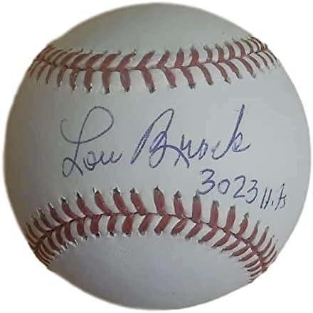 Lou Brock Autografirani St. Louis Cardinals OML Baseball 3023 Hits JSA 10649 - Autografirani bejzbol