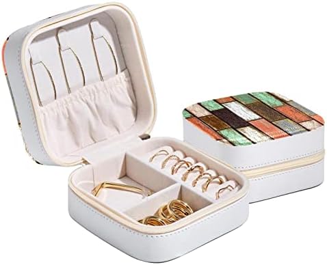 Mini prijenosni nakit za prsten, privjesak, naušnica, kutija za organizator ogrlice, rođendanski pokloni stara drvena tekstura