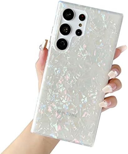 JMlTech S23 ultra slučaj, za Samsung Galaxy S23 Ultra Case za žene djevojke blistavi mramorni cvjetni meki silikonski tanki