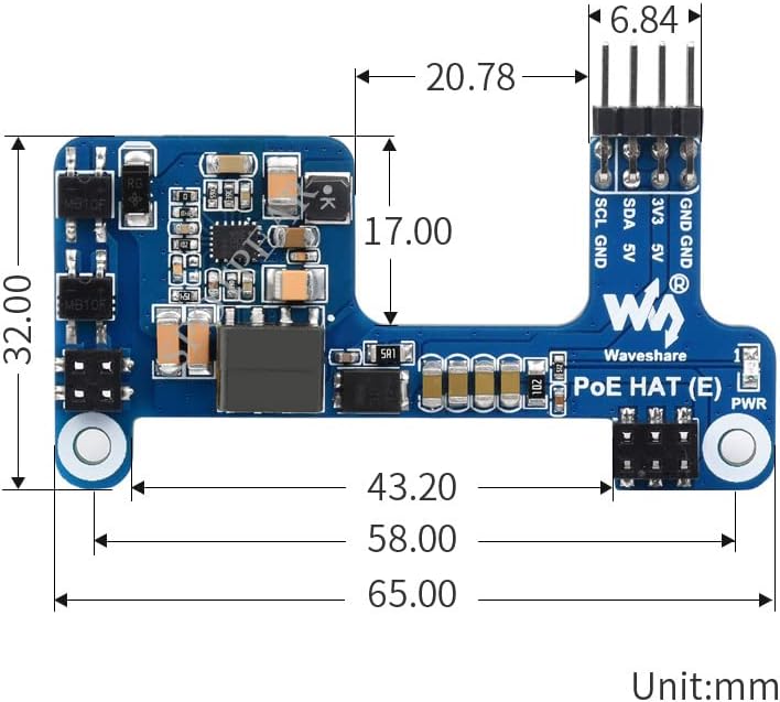 Raspberry pi Poe šešir Moć nad Ethernetom 802.3AF-u skladu
