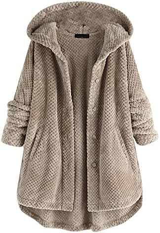 Nokmopo jakne za žensku modnu modnu jesen/zimska kapuljača reverzibilna jakna od runa