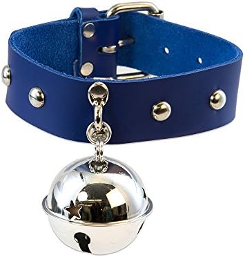 Pawstar Big Kitty Bell Collar Choker Real Leave Made in USA - plava +veličina