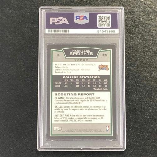 2008-09 Bowman 125 Marreese Speights potpisana kartica Auto PSA ploča RC 76ers - košarkaške ploče rookie kartice