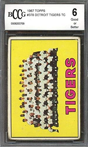 1967. Topps 378 Detroit Tigers TC Team Card BGS BCCG 6 - Slabozne bejzbolske karte