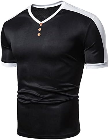 Muški gumb za vrat tinejdžerske majice Beefy Fashion Casual Casual kratki rukavi Premium lagana majica