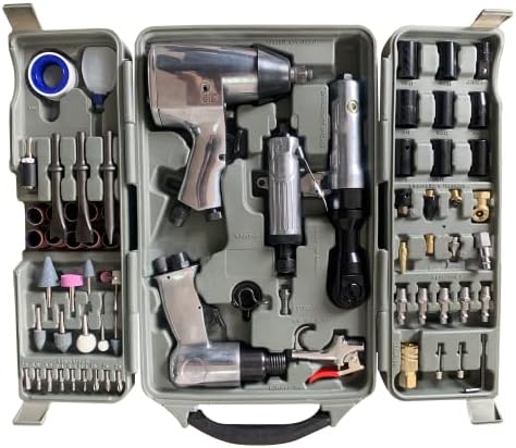Skelly Lab Air Hammer Kit | Ultimate 71 komad kompleta i pribora za zračne alate | Teški ratchet, dlijeta, pneumatski kalup,