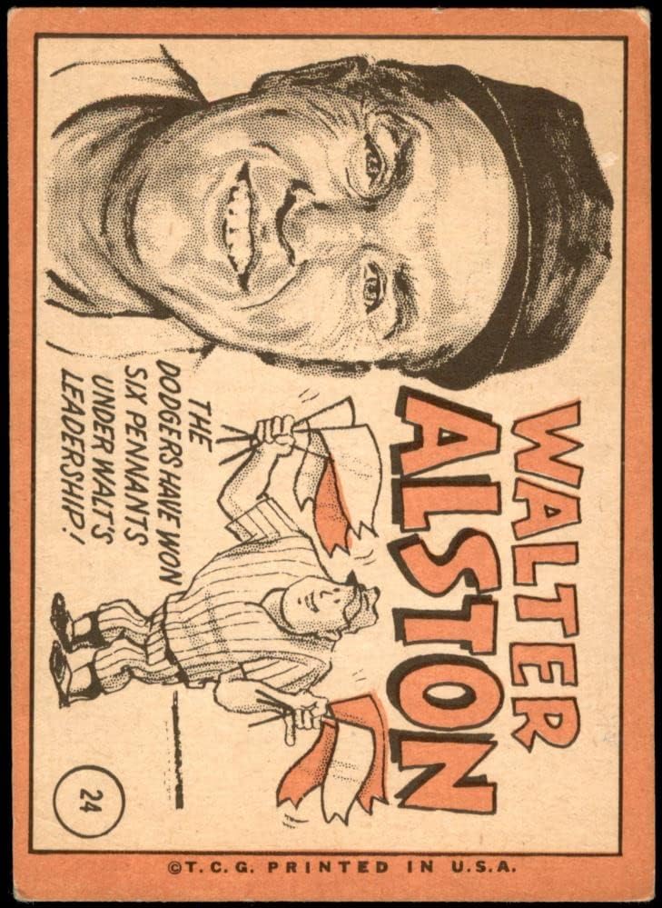 1969. Topps 24 Walter Alston Los Angeles Dodgers Dobri Dodgers