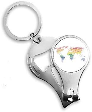Global Map LGBT Rainbow Wordcloud za nokte za nokt za nokte otvarač za bočicu ključeva