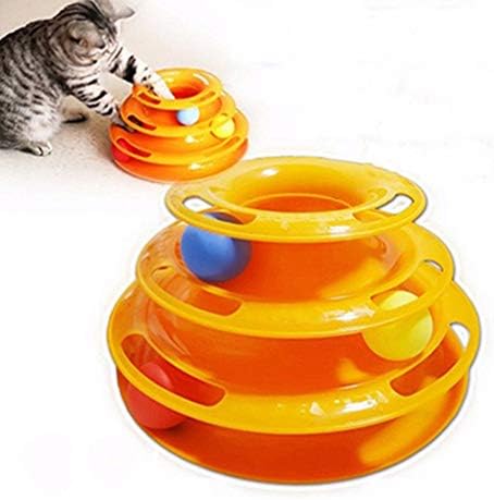 Ipetboom Cat Toy Roller 3 Razina mačjeg tornja kruga staza s kretanjem kuglica za gramofonske mačke igračke kuglice interaktivne