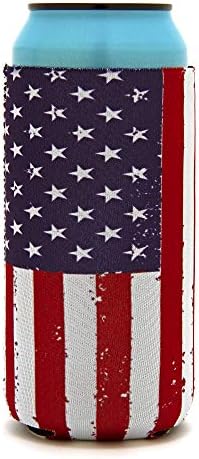 2 PCS Slim Can Cooler- Američka zastava neoprene coozies za visoke vitke limenke od 12 oz, mršavi limenki, hladnjak, pogodan