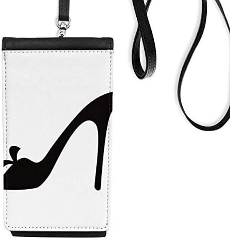 Crne visoke potpetice cvjetni obris uzorka telefona torbica za novčanik viseća mobilna vrećica crni džep