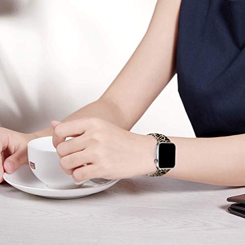 Sunnywoo cvjetni bendovi kompatibilni s Apple Watch Bandom 38 mm 40 mm 41 mm 42 mm 44 mm 45 mm 45 mm, meki silikonski uzorak