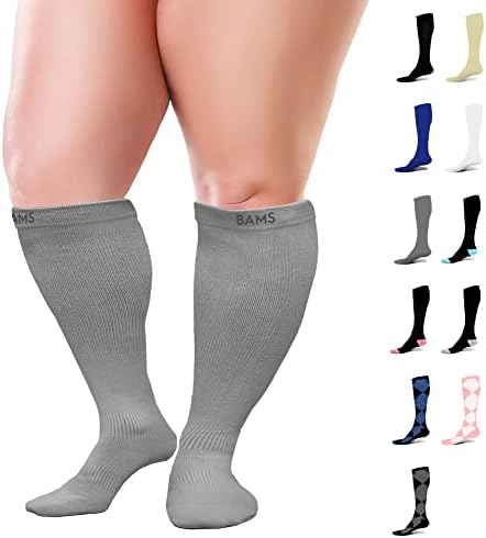 Kompresijske čarape za široko tele u donjem dijelu-stupnjevana potpora od bambusa do koljena