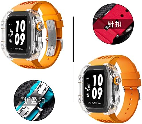 Neyens luksuzni prozirni komplet za modifikaciju satova ， za Apple Watch Band 45 mm 44 mm kućište za sagledavanje+remen za