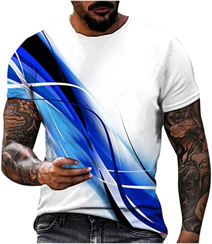 3D majice za muškarce, muške majice s kratkim rukavima Novitet grafičke majice smiješne 3D tiskane posade ljetni mišićni