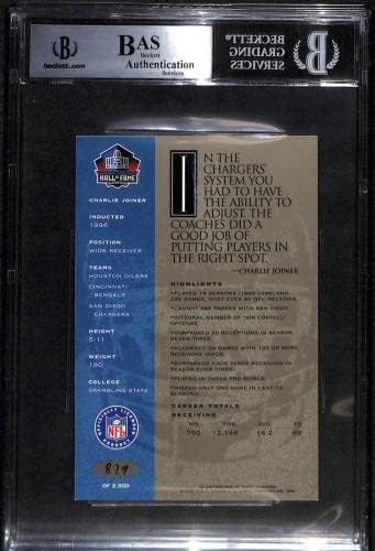 47 Charlie Joir - 1998. Ron Mix Hof Platinum Autos Nogometni kartice ocjenjivali su BGS Auto - Autografirani nogomet