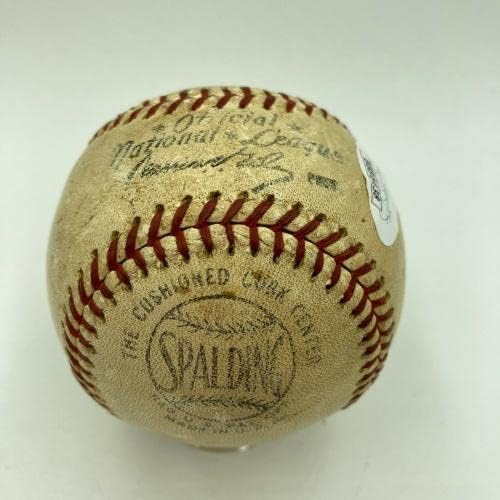 Willie Mays igrajući dani potpisani 1958 igra Nacionalne lige Koristili su bejzbol JSA CoA - MLB autograpd Game koristio